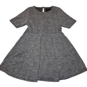 Studio By Torrid Gray Plaid Double Knit Skater Fit Flare Dress Size 1 US 14/16